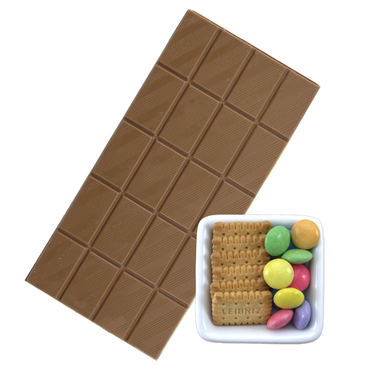 Vollmilchschokolade mit Smarties und Keksen - 100g