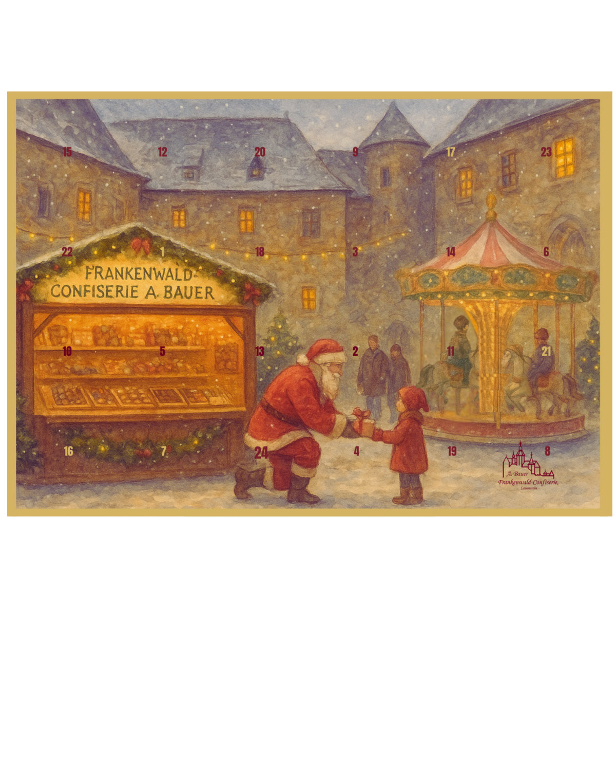 Adventskalender „Weihnachtsmarkt im Burghof“
