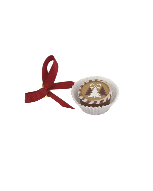 Nougatpraline mit Weihnachtsmotiv - 15g